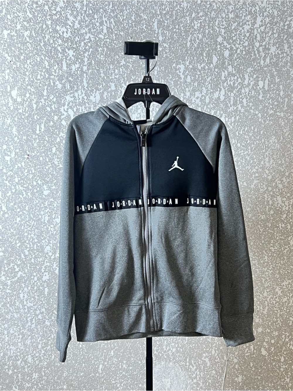 2 piece Jordan Grey and Black Paneled Zip Hoodie and sweat pants